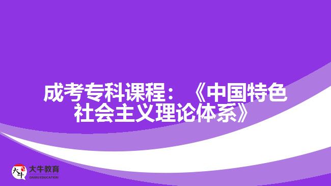 成考?？普n程：《中國特色社會主義理論體系》