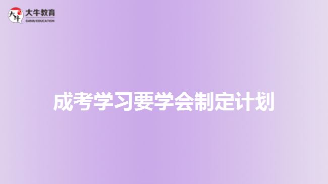 成考復習計劃