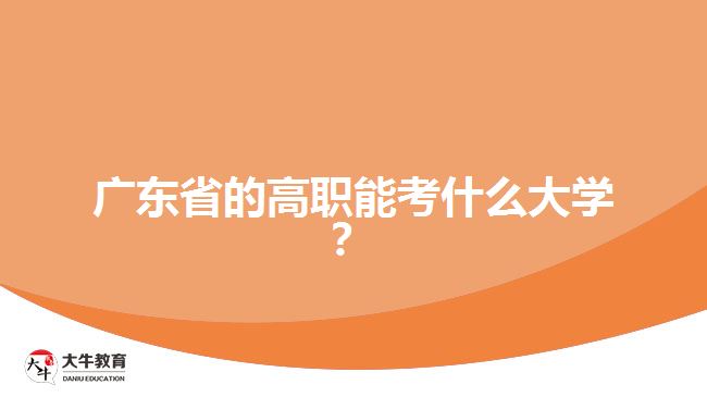 廣東省的高職能考什么大學(xué)？