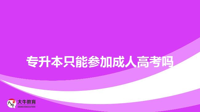 專(zhuān)升本只能參加成人高考嗎