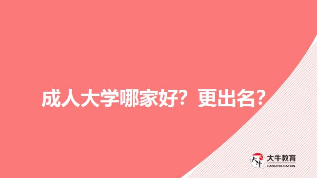 成人大學(xué)哪家好？更出名？
