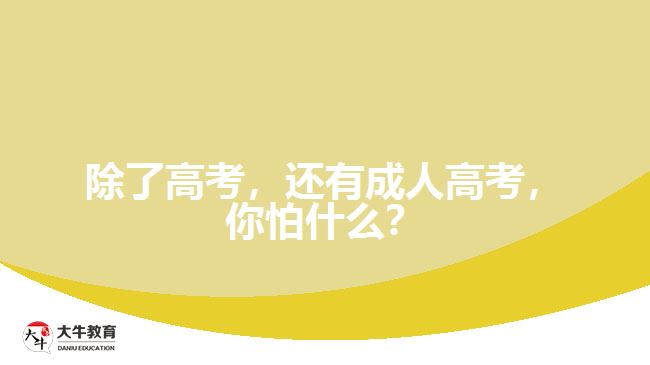 除了高考，還有成人高考，你怕什么？