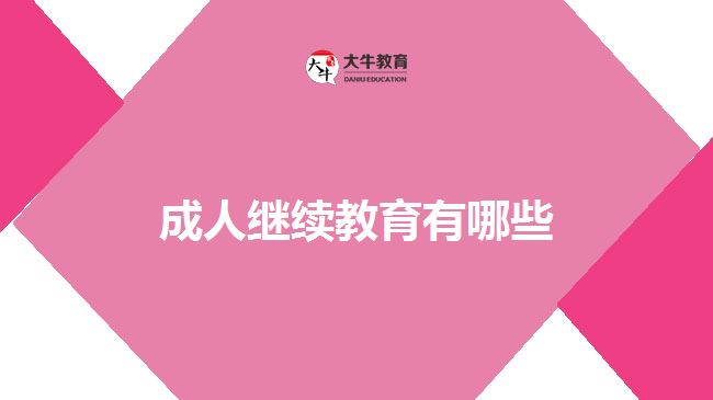 成人繼續(xù)教育有哪些？
