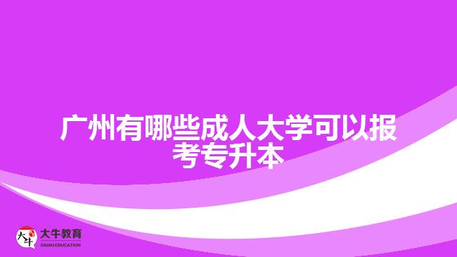 廣州有哪些成人大學(xué)可以報(bào)考專升本？