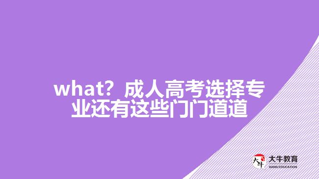 what？成人高考選擇專業(yè)還有這些門門道道