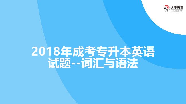 2018年成考專升本英語試題--詞匯與語法