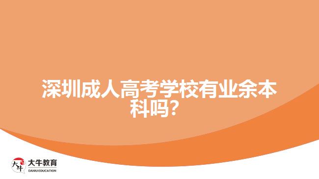 深圳成人高考學(xué)校有業(yè)余本科嗎？