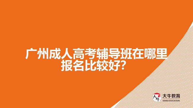 廣州成人高考輔導(dǎo)班在哪里報名比較好？