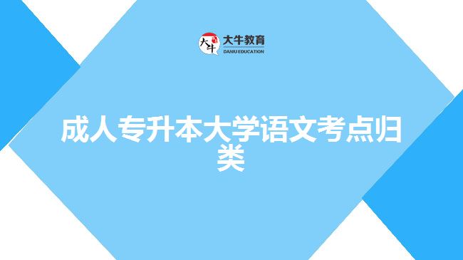 成人專升本大學(xué)語文考點歸類