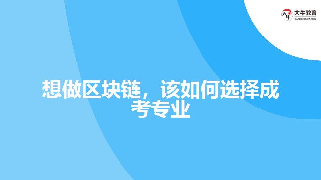 想做區(qū)塊鏈，該如何選擇成考專業(yè)