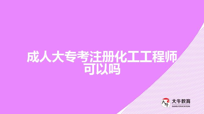 成人大專考注冊化工工程師可以嗎