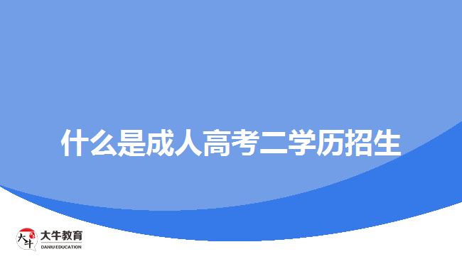 什么是成人高考二學(xué)歷招生？