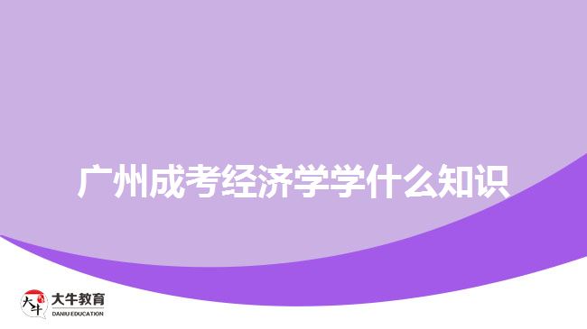 廣州成考經(jīng)濟(jì)學(xué)學(xué)什么知識