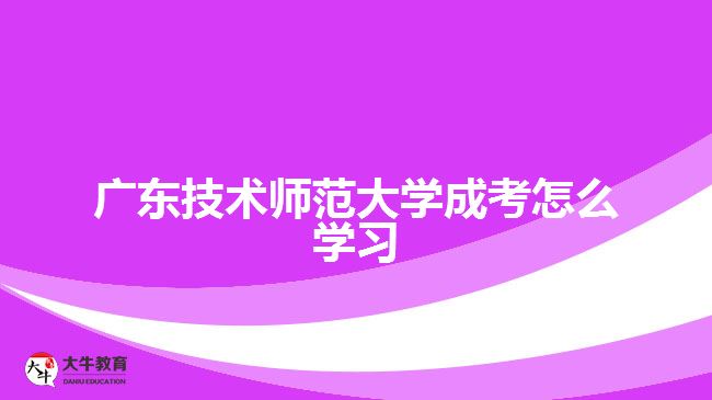 廣東技術(shù)師范大學成考怎么學習