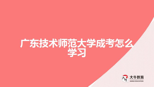 廣東技術(shù)師范大學(xué)成考怎么學(xué)習