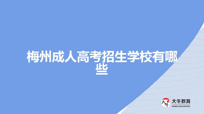 梅州成人高考招生學校有哪些