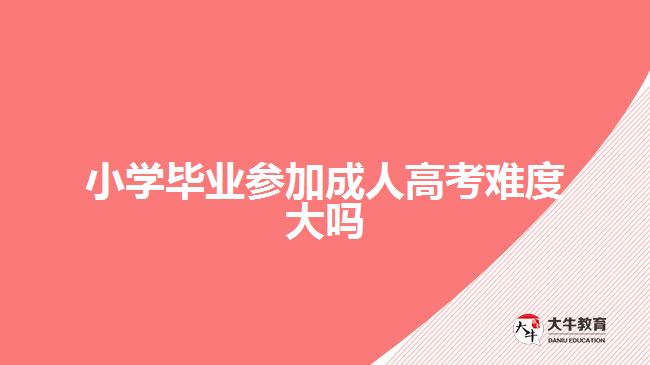 小學畢業(yè)參加成人高考難度大嗎