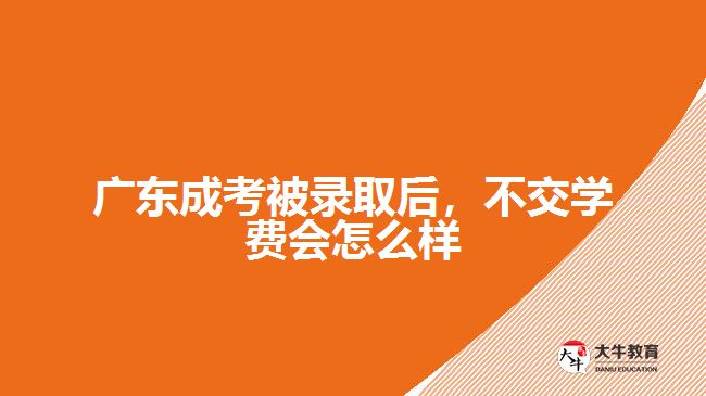 廣東成考被錄取后，不交學費會怎么樣