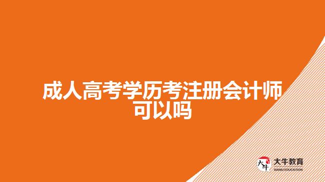 成人高考學歷考注冊會計師可以嗎