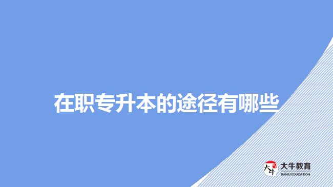 在職專(zhuān)升本的途徑有哪些