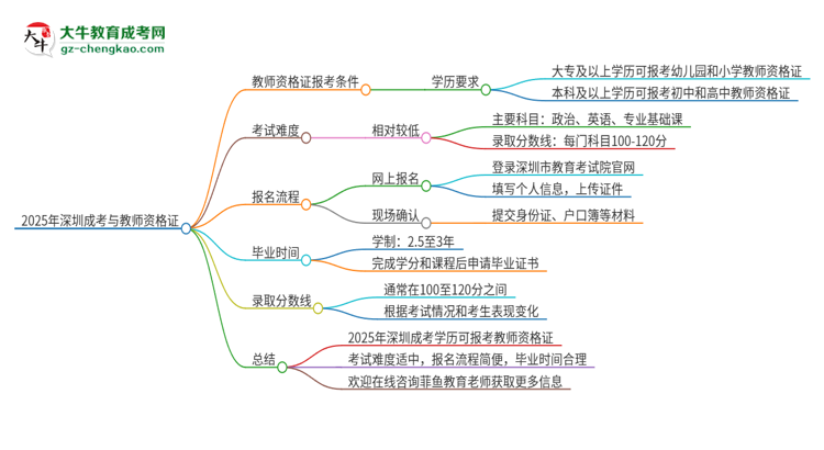 2025年深圳成考學(xué)歷能考教資嗎？思維導(dǎo)圖