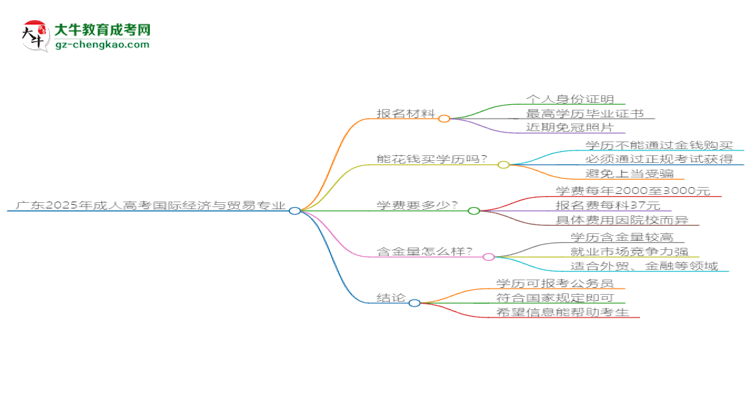 廣東2025年成人高考國際經(jīng)濟與貿(mào)易專業(yè)學(xué)歷能考公嗎？思維導(dǎo)圖