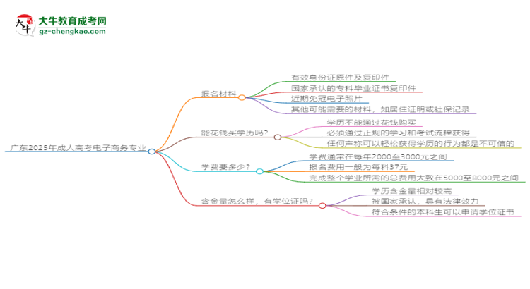 廣東2025年成人高考電子商務(wù)專業(yè)學(xué)歷能考公嗎？思維導(dǎo)圖