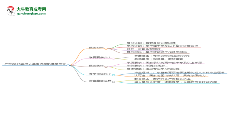 廣東2025年成人高考醫(yī)學(xué)影像學(xué)專業(yè)學(xué)歷能考公嗎？思維導(dǎo)圖