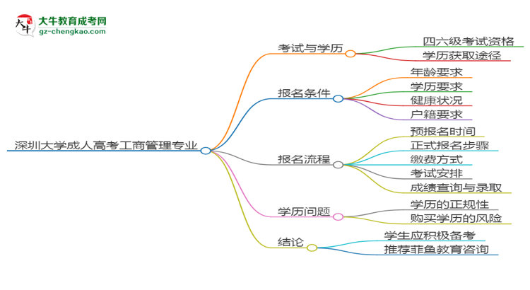 深圳大學(xué)2025年成考工商管理專(zhuān)業(yè)生可不可以考四六級(jí)？思維導(dǎo)圖