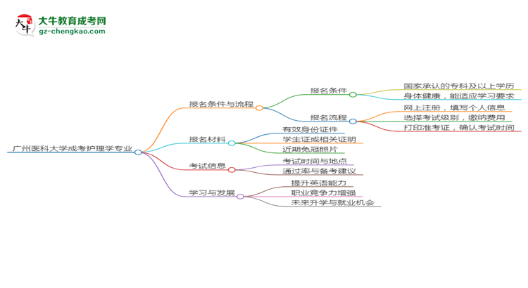 廣州醫(yī)科大學(xué)2025年成考護(hù)理學(xué)專(zhuān)業(yè)生可不可以考四六級(jí)？思維導(dǎo)圖