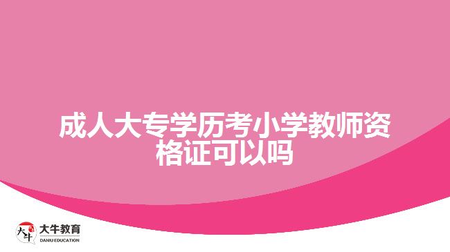 成人大專學歷考小學教師資格證可以嗎