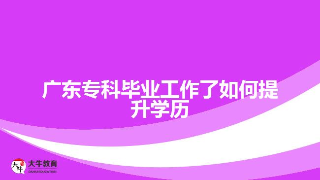 廣東?？飘厴I(yè)工作了如何提升學歷