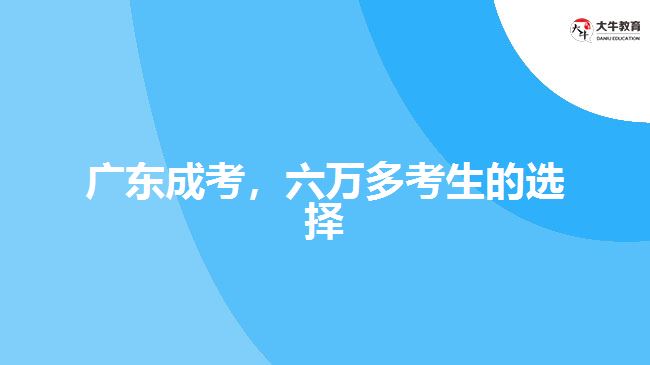 廣東成考，六萬多考生的選擇