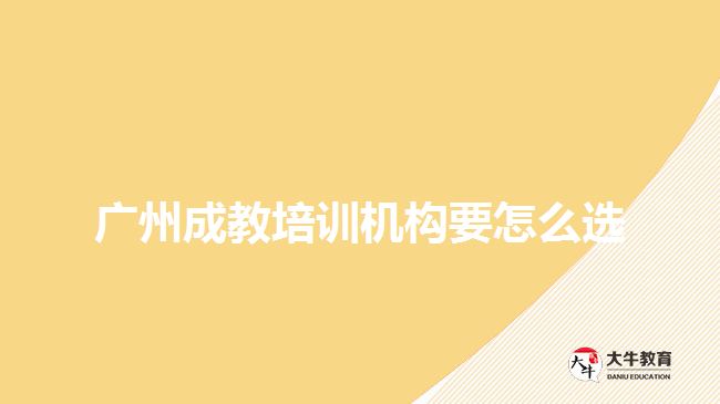 廣州成教培訓(xùn)機構(gòu)要怎么選