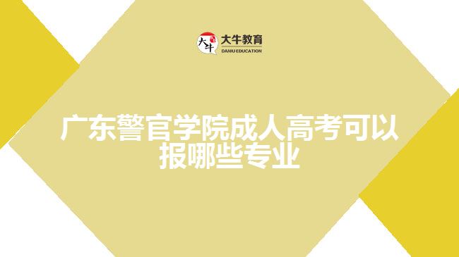廣東警官學(xué)院成人高考可以報哪些專業(yè)