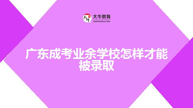 廣東成考業(yè)余學(xué)校怎樣才能被錄取