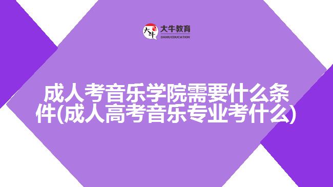 成人考音樂學(xué)院需要什么條件(成人高考音樂專業(yè)考什么)