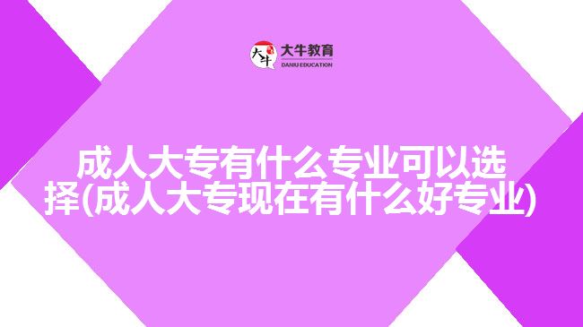 成人大專有什么專業(yè)可以選擇(成人大專現(xiàn)在有什么好專業(yè))
