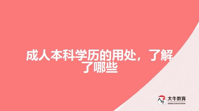 成人本科學歷的用處，了解了哪些