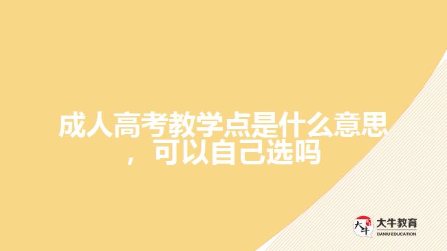 成人高考教學(xué)點(diǎn)是什么意思，可以自己選嗎