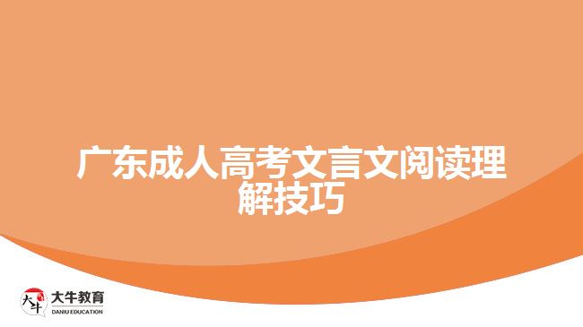 廣東成人高考文言文閱讀理解技巧