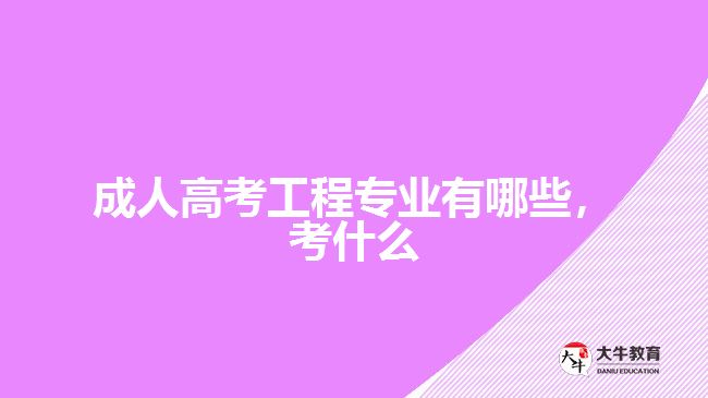 成人高考工程專業(yè)有哪些，考什么