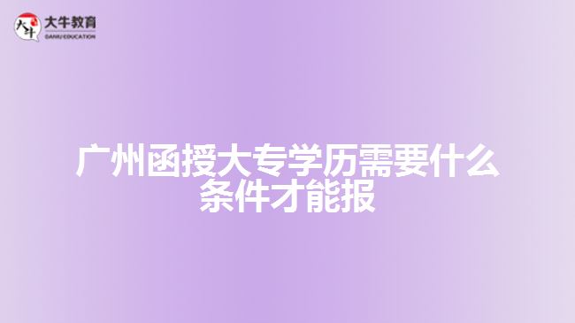 廣州函授大專(zhuān)學(xué)歷需要什么條件才能報(bào)