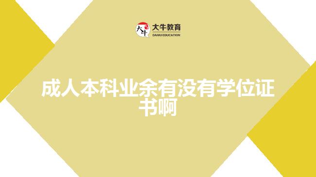 成人本科業(yè)余有沒有學位證書啊