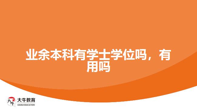 業(yè)余本科有學(xué)士學(xué)位嗎，有用嗎