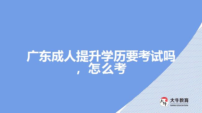 廣東成人提升學(xué)歷要考試嗎，怎么考