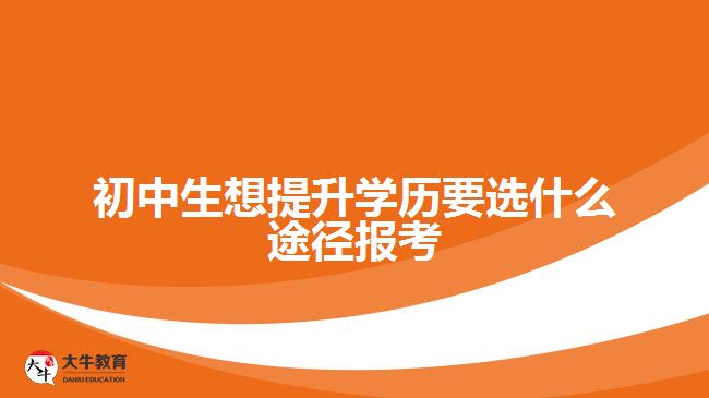 初中生想提升學(xué)歷要選什么途徑報考