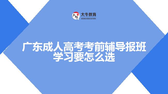 廣東成人高考考前輔導(dǎo)報班學(xué)習(xí)要怎么選