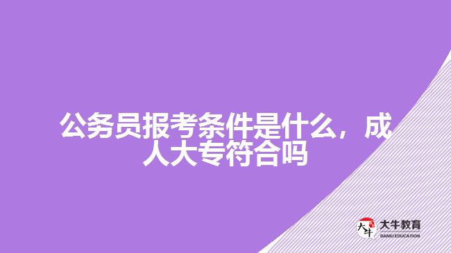 公務員報考條件是什么，成人大專符合嗎