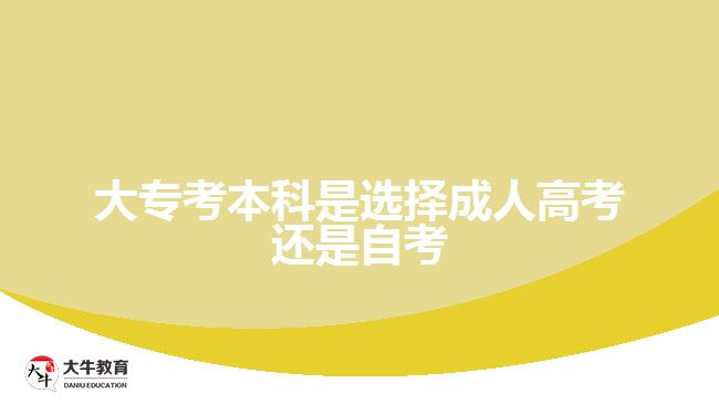 大專考本科是選擇成人高考還是自考